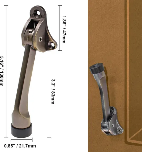 Miniatura 4 de 2 topes de puerta de 4 pulgadas, tope de puerta resistente con punta de goma antideslizante para suelos alfombrados de madera, hormigón, baldosas