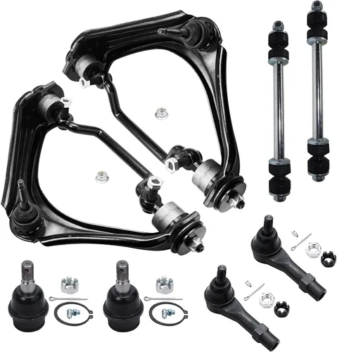 Miniatura 424 de Detroit Axle - Kit de brazos de control de extremo delantero de 8 piezas para Dodge Dakota 00-04, Durango 00-03, 4 brazos de control superior e
