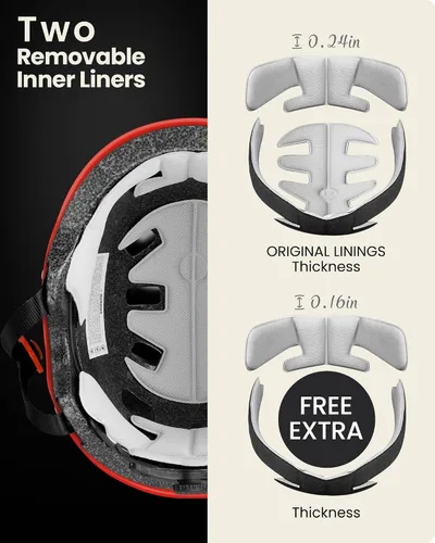 Miniatura 3 de OutdoorMaster - Casco de patineta y ciclismo, dos forros extraíbles, ventilación, para varios deportes, scooter, patinaje en línea, patinaje