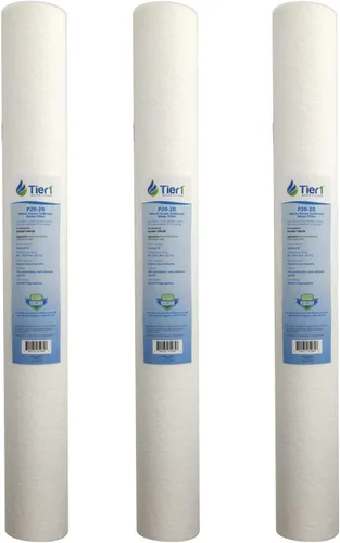 Miniatura 21 de Tier1 Cartucho de repuesto de filtro de agua de sedimentos de polipropileno hilado para toda la casa de 10 micrones, 20 x 2.5 pulgadas, compatible