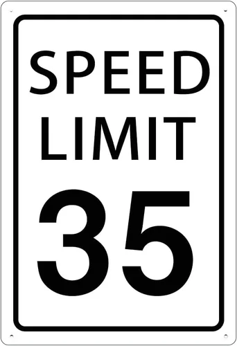 Miniatura 21 de KONEDMIX Señal de límite de velocidad de 25 mph, señal de tráfico lenta, carretera y calle, 25 señales de 8 x 12 pulgadas Límite de velocidad 25