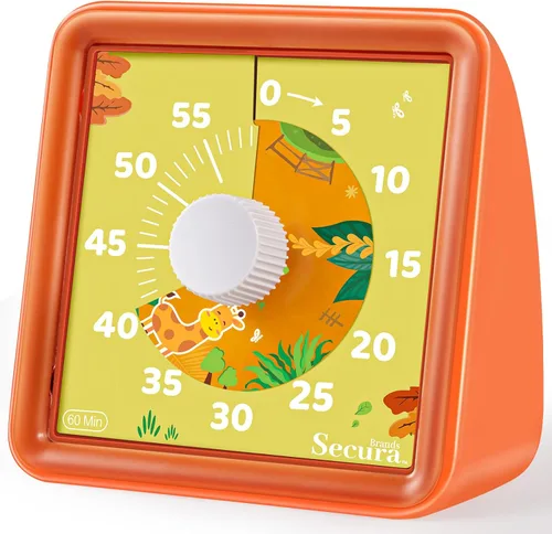 Miniatura 10 de Secura - Temporizador visual de cuenta regresiva de 60 minutos para niños y adultos, herramienta de gestión del tiempo en el aula (negro)