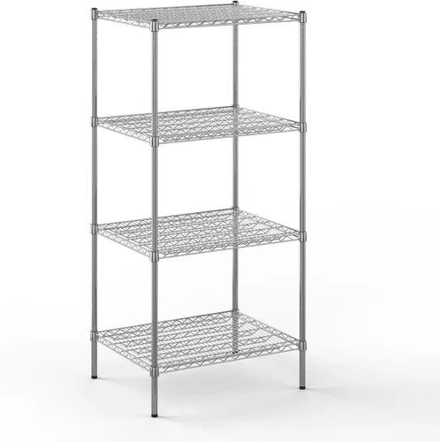 Miniatura 7 de Kit de estantería de alambre cromado de 4 niveles de 24 pulgadas de profundidad x 30 pulgadas de ancho x 64 pulgadas de alto Unidad de estante
