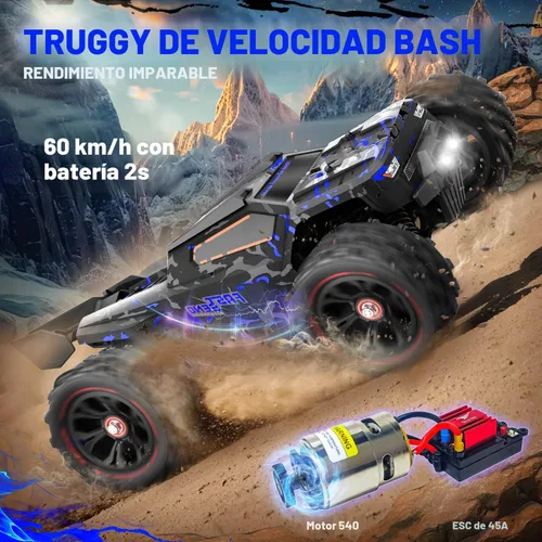 Miniatura 3 de Autos RC a escala 1:14 para adultos, Truggy RC de alta velocidad de 60 KPH, camión de control remoto todoterreno 4 x 4, automóvil eléctrico
