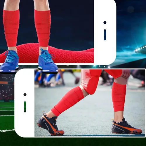 Miniatura 4 de 4 Pairs Leg Sleeves to Accompany Grip Socks Calf Compression for Soccer, Football, Basketball, Match Your Team Kit