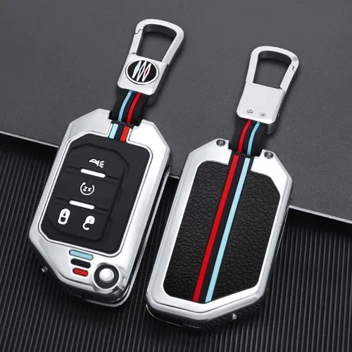 Miniatura 3 de Funda de aleación de zinc compatible con Wrangler JL JLU Gladiator JT Rubicon Remote Flip Key
