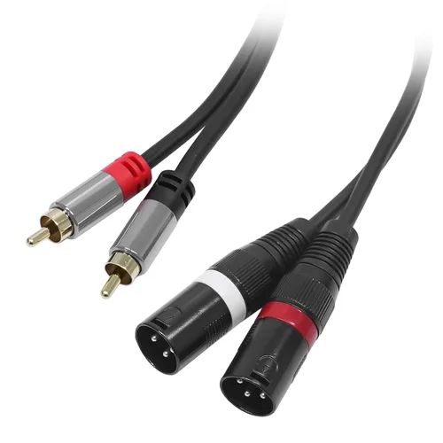 Cyberguys! Cable RCA a XLR, 2 cables de audio bidireccionales XLR a RCA, blindado con cobre libre de oxígeno, conectores chapados en oro y