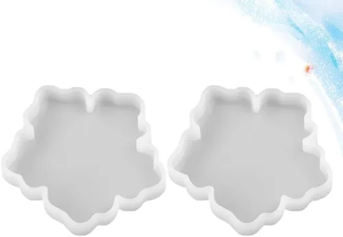 Miniatura 2 de EXCEART Círculo Stencil 2pcs Coaster Mold Blanco Colgante Arte Suministros Fabricación de Joyería