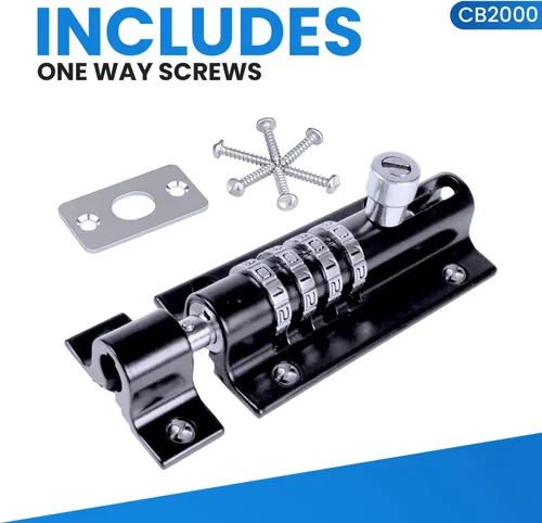 Miniatura 7 de Cerradura de combinación con cerrojo, negro, CB2000, de Combi-Bolt, CB2000-BLACK