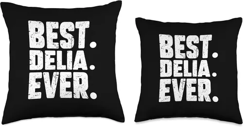 Miniatura 3 de Delia Birthday Gift For Girls And Women Divertido nombre personalizado Best. Delia. Ever. Almohada de broma, 16 x 16 pulgadas, multicolor