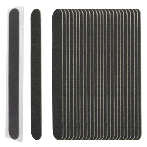 Miniatura 2 de ForPro Professional Collection Lima de uñas de madera, negro, grano 180/180, limas de uñas de manicura y pedicura de doble cara, 7 pulgadas de largo