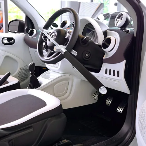 Miniatura 7 de VaygWay Cerradura antirrobo universal para volante de automóvil con interruptor de ventana de emergencia y 3 llaves, cuerpo de acero duradero