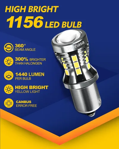 Miniatura 5 de Bombillas LED 3157 rojas para luces de freno, 24 conjuntos de chipsets SMD 300% más brillantes 3056 3156 3057 4157. Bombillas LED de repuesto