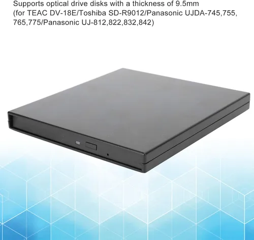 Miniatura 3 de 125 Unidad de CD externa, caja de unidad óptica SATA de 0.374 in, caja dura externa, kit de almacenamiento para computadora portátil y computadora