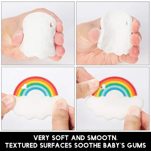 Miniatura 3 de Mordedor de silicona para bebés, juguetes sensoriales para masticar, sin BPA, suaves y eficaces, juguetes para aliviar el dolor de la dentición