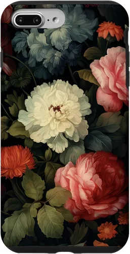 Miniatura 12 de Vintage Dark Flower Pattern Moody Floral Case for iPhone 16