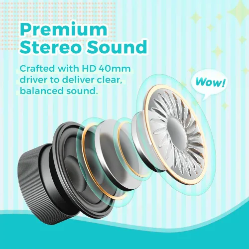 Miniatura 3 de vinamass Auriculares para niños, auriculares con cable para niños con limitador de volumen seguro, auriculares para niños con cable de 0.138 in