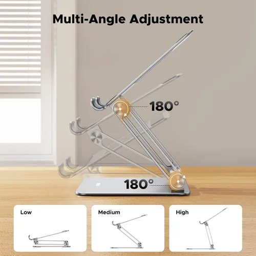 Miniatura 3 de UGREEN - Soporte para tableta para escritorio con doble varilla de aluminio, soporte ajustable de múltiples ángulos, accesorios para el hogar