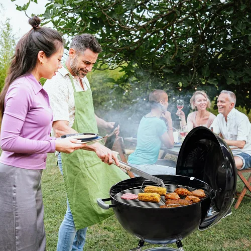 Miniatura 6 de onlyfire Soporte de tapa de acero inoxidable Slide-a-Side para parrillas de carbón de 18”/22”/26