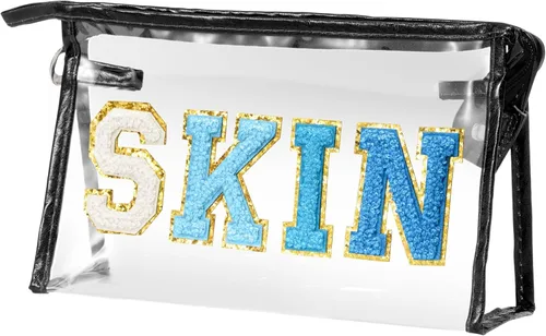 Miniatura 18 de Preppy Patch - Bolsa de cosméticos transparente para verano, bolsa de aseo universitaria, bolsa de maquillaje, bolsa de viaje, playa, para mujeres