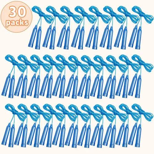 Miniatura 3 de 30 cuerdas de saltar para niños, cuerdas de saltar coloridas para niños, cuerdas de saltar de plástico de 7.2 pies, cuerda de saltar ajustable