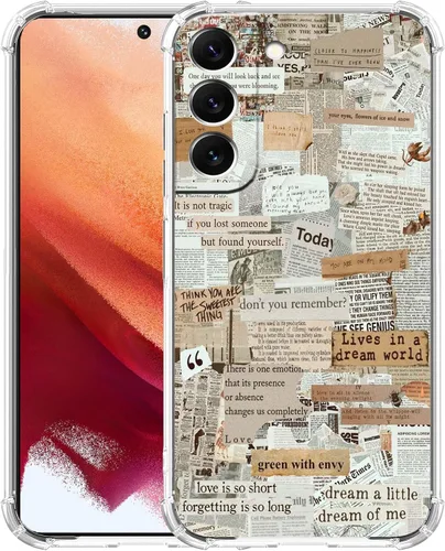 Miniatura 31 de Funda estética de collage para Samsung Galaxy S23 Ultra, patrón de citas positivas, funda de TPU suave de moda compatible con Galaxy S23 Ultra