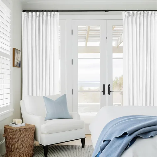 Miniatura 39 de Cortinas de lino natural con pliegues fruncidos de 120 pulgadas de largo para sala de estar, cortinas plisadas con ganchos y lengüeta trasera