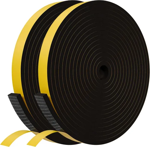 Miniatura 12 de Cinta aislante de espuma Egofix, burletes para puertas y ventanas, cinta adhesiva de espuma negra resistente al clima para puerta corrediza, marco