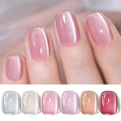 Miniatura 31 de Born Pretty - Esmalte de uñas en gel magnético Cat, set de esmalte de uñas de gel brillante retro magnético de 6 colores, kit de esmalte de uñas Oda
