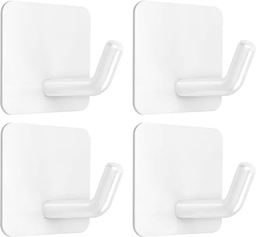 Miniatura 9 de VIS'V Ganchos adhesivos, ganchos resistentes para pared de ducha, impermeables, 2 tiras adhesivas adicionales, color plateado, 4