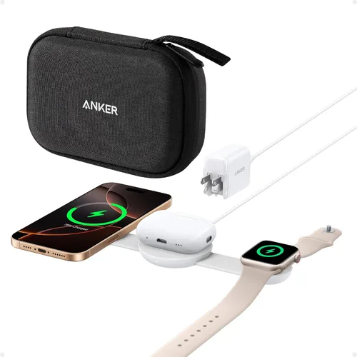 Miniatura 7 de Anker MagSafe Compatible MagGo UFO 3 en 1 Cargador, Estación de Carga Inalámbrica para iPhone 17, Certificado Qi2 de 15 W, Almohadilla de Carga