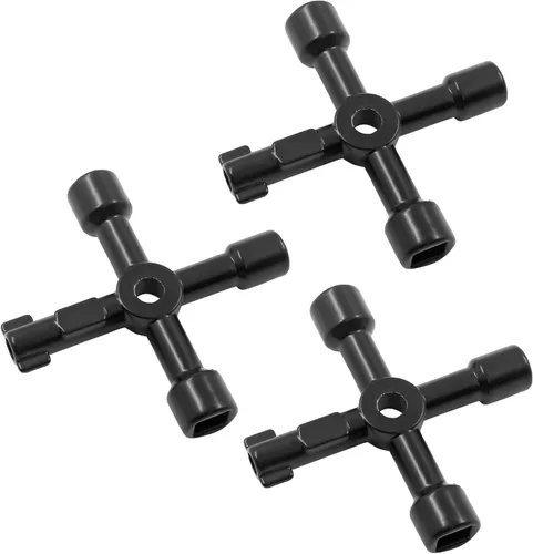 Miniatura 8 de 3 llaves eléctricas multifuncionales de 4 vías para gabinete, llave cuadrada triangular para elevador, válvula de medidor de agua, gabinete de Azul