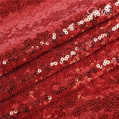 Miniatura 4 de Cortina tipo telón de fondo de lentejuelas rojas de 4 x 8 pies, 2 paneles de cortinas de fondo brillantes con purpurina para decoración de Rojo