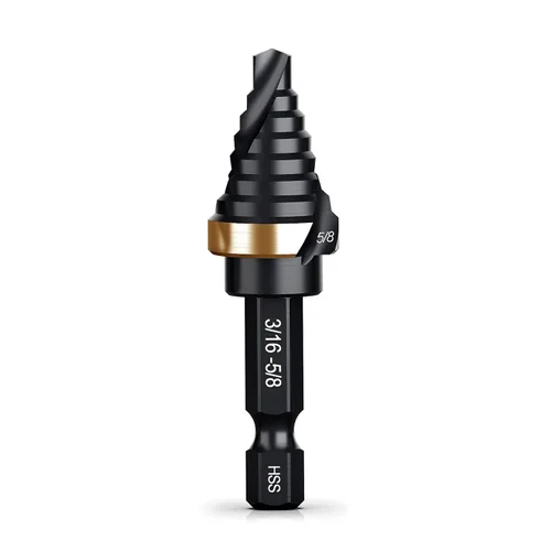 Miniatura 8 de THINKWORK Broca de Paso de Tamaño Único HSS, Broca de Paso HSS de 1/2", Unibit, Brocas de Paso de Vástago de 1/4" para Metal Suave, Acero, Madera