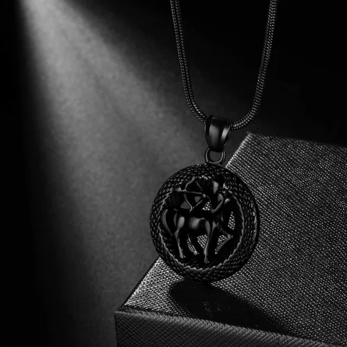 Miniatura 8 de Hipunk Collar de 12 constelaciones, signo de estrella del zodiaco, colgante de horóscopo, acero inoxidable 316L, regalo de cumpleaños para hombres