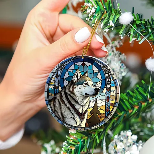 Miniatura 3 de Regalos de Malamute de Alaska - Adorno Navideño de Perro de Alaska 2025 Regalos de Perro de Alaska para Mujeres, Adorno de Malamute de Alaska