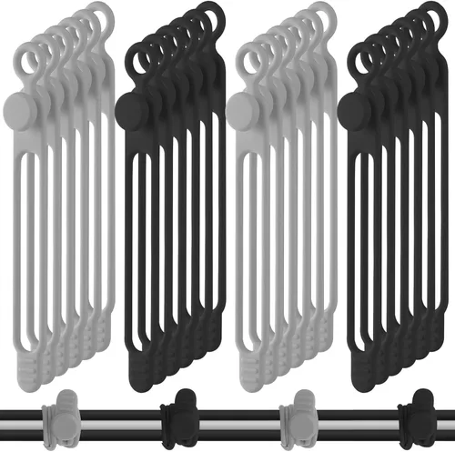 Miniatura 13 de Nuanchu 40 bridas de silicona reutilizables, correas ajustables, organizador de cables de carga multiusos para sujetar cables de carga