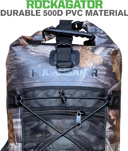 Miniatura 4 de Mochila impermeable Kanarra de 90L de Rockagator para acampada, senderismo, caza - Gran capacidad, cierre enrollable de tapa, Camuflaje, 40 litros
