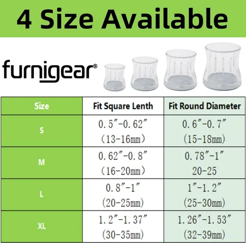 Miniatura 3 de Furnigear Protectores de suelo para patas de silla, protectores de silicona para patas de silla, protectores de patas de silla para suelos de madera