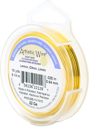 Miniatura 209 de Artistic Wire, alambre para manualidades de calibre 22 bañado en plata, resistente a las manchas, color cobre, blanco, 9,1 m