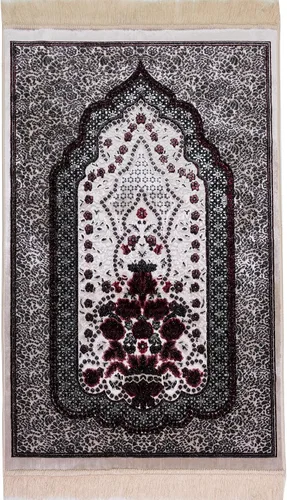 Miniatura 4 de Modefa Alfombra de oración de terciopelo islámico turco, alfombra de oración para hombres y mujeres, diseño tradicional musulmán Janamaz Sajada