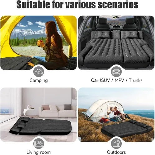Miniatura 8 de Colchón de aire del coche del asiento trasero: cama inflable de camping de coche SUV para camión furgoneta, almohadilla de dormir gruesa de doble