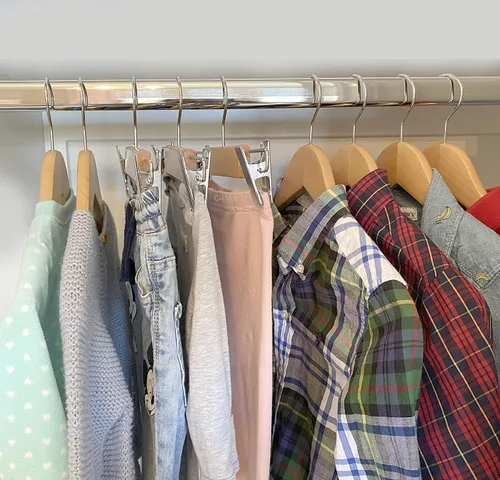 Miniatura 4 de Perchas para niños (madera natural, perchas para pantalones para niños NB-10)