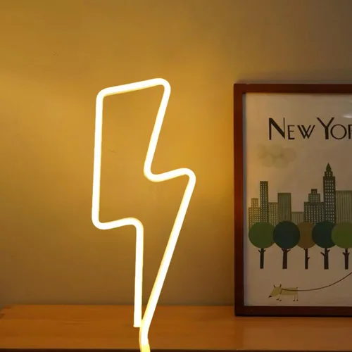 Miniatura 18 de 2 letreros de neón para decoración de pared, funciona con pilas de neón para dormitorio, configuración de sala de juegos, luces LED de neón