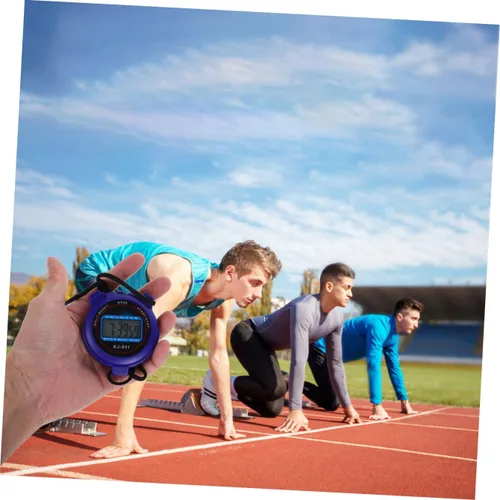 Miniatura 5 de POPETPOP Cronómetro deportivo digital con pantalla de fecha, temporizador de alta precisión para natación, correr, yoga, entrenamiento, cronómetro