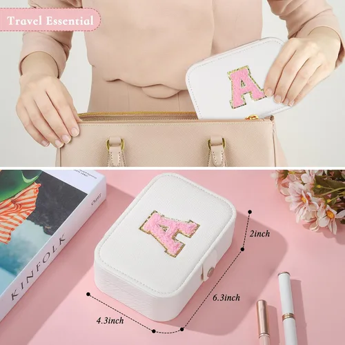 Miniatura 3 de Parima Joyero de viaje para mujeres y niñas, organizador de joyas, caja de joyería mediana, estuche de viaje para almacenamiento y organizador