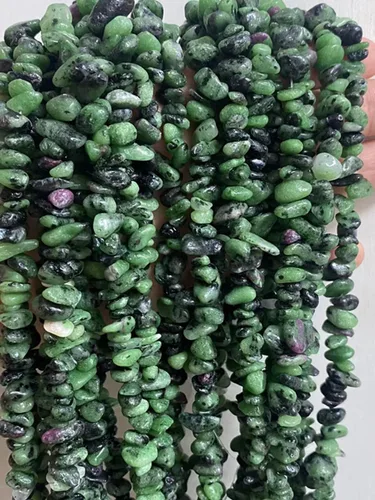 Miniatura 5 de Juego de pulseras de piedras preciosas de aventurina azul natural de 0.197-0.315 in, diseño de grava curativa, cuentas de piedra irregular, diseño