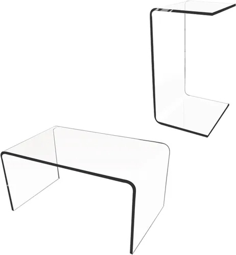 Miniatura 7 de Mesa de centro de acrílico pequeña de alta calidad, 24 pulgadas de largo x 14 pulgadas de ancho x 12 pulgadas de alto x 1/2 pulgadas de grosor, mesa