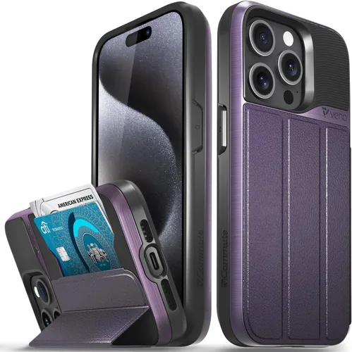 Miniatura 59 de VENA vCommute Funda tipo cartera compatible con Apple iPhone 14 (15.5 cm), funda de cuero con tapa plegable, tarjetero con función de soporte