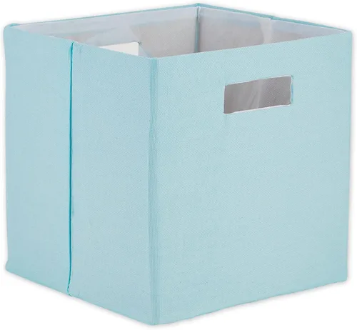 DII Cubo de almacenamiento plegable de poliéster, sólido, ligero y duradero, cuadrado pequeño, 11 x 11 x 11 pulgadas, color azul huevo de Robin